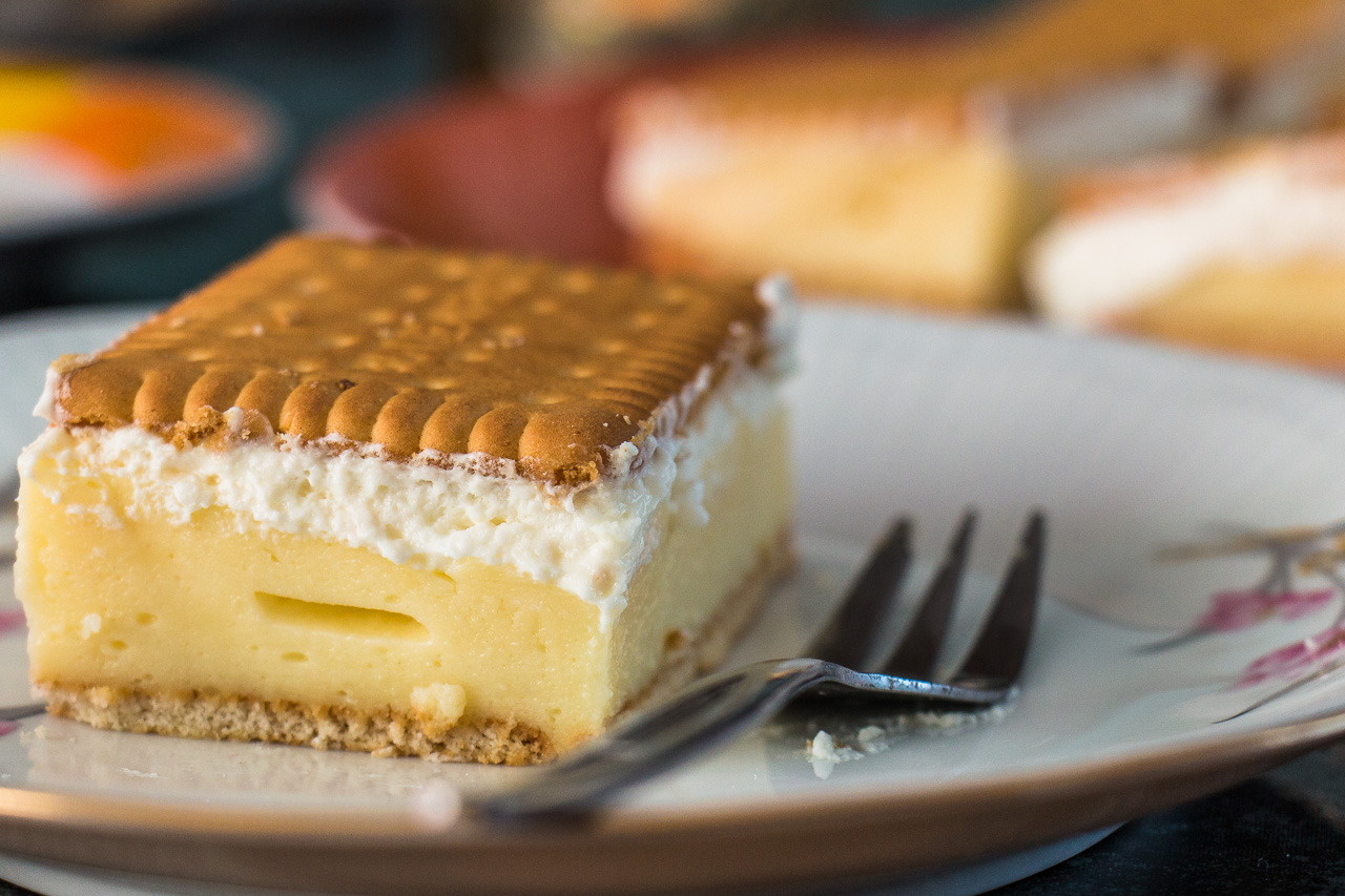 Butterkeks-Vanillecreme-Schnitten Kuchen – Butterkeks Torte